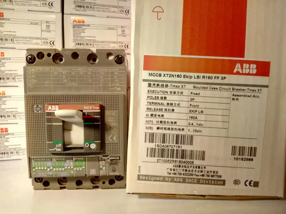 Новый оригинальный переключатель ABB в пластиковом корпусе серии XT XT2N160 LSI R160 FF 3P/4P
