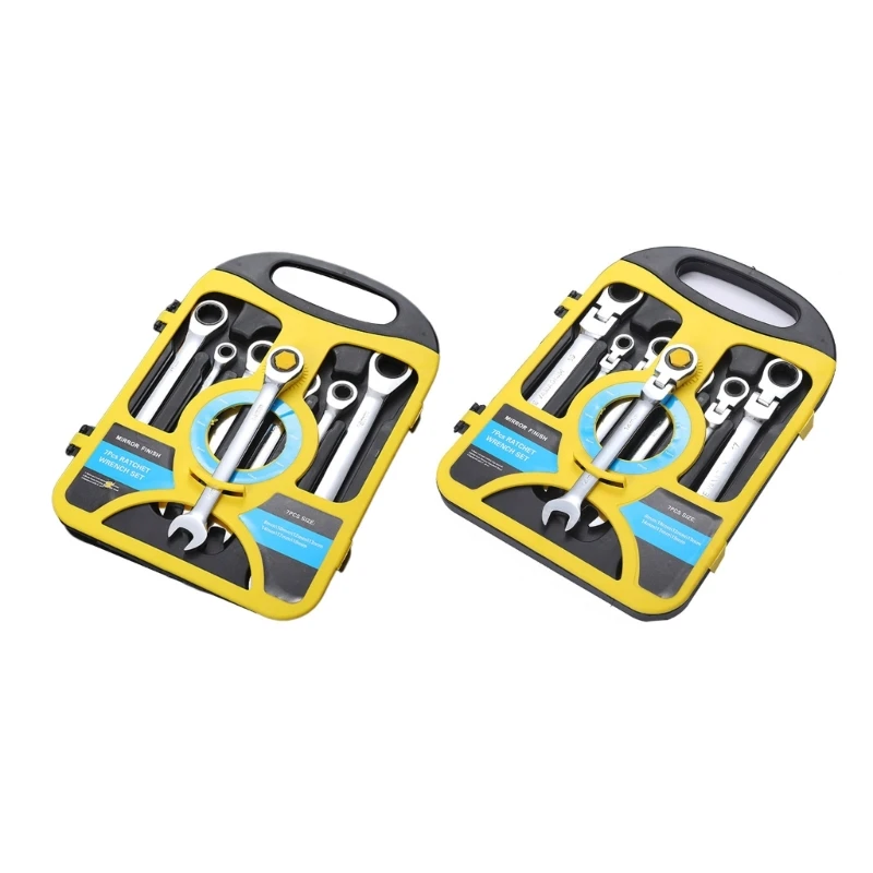 Dual Use Ratchet Wrench 72 Teeth 180 Degree Rotate Flex Wrench Socket Wrenches Set Car Wrench Hand Tools 7 Pieces
Dual Use Ratchet Wrench 72 Teeth 180 Degree Rotate Flex Wrench Socket Wrenches Set Car Wrench Hand Tools 7 Pieces