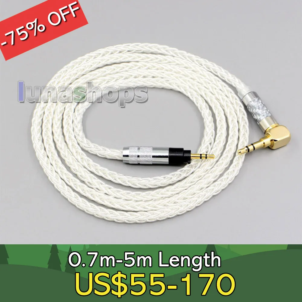 

4.4mm 3.5mm XLR 2.5mm 99% Pure Silver 8 Core Earphone Cable For Sennheiser Urbanite XL On/Over Ear LN006783