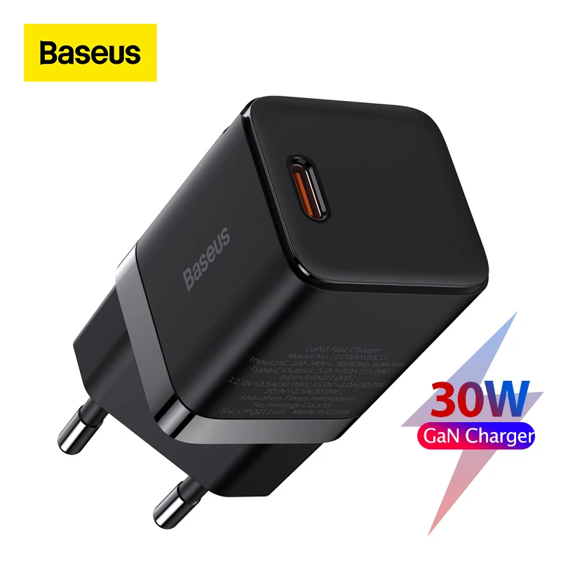 Baseus 30W GaN Charger Type C Fast Charger Support PD3.0 QC4+ PPS Quick Charging For iPhone HuaWei XiaoMi Samsung Tablets Switch
Baseus 30W GaN Charger Type C Fast Charger Support PD3.0 QC4+ PPS Quick Charging For iPhone HuaWei XiaoMi Samsung Tablets Switch