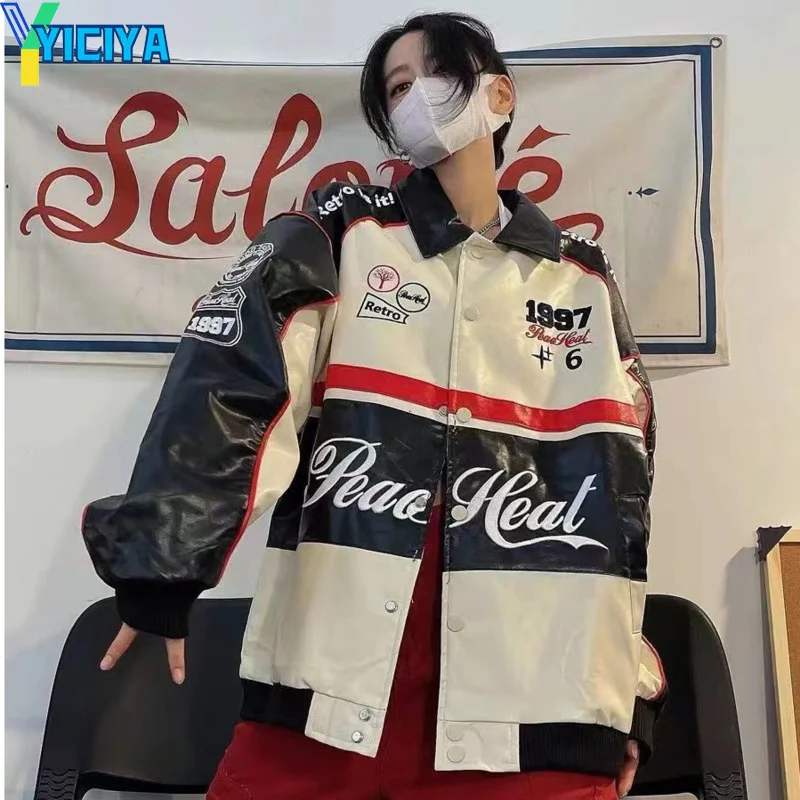 YICIYA Black Bomber Woman Varsity Leather Jacket Green Racing Oversize Unisex Baseball Motorcycle Jacket Women's Winter Coats
YICIYA Black Bomber Woman Varsity Leather Jacket Green Racing Oversize Unisex Baseball Motorcycle Jacket Women's Winter Coats