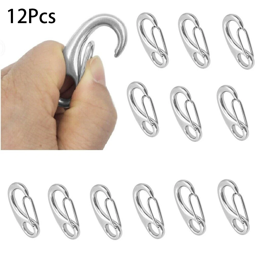 12pcs Stainless Steel 316 Marine Spring Gate Snap Hook Clip Marine Grade Lobster Claw Quick Release Hook Egg Shape Spring Hooks
12pcs Stainless Steel 316 Marine Spring Gate Snap Hook Clip Marine Grade Lobster Claw Quick Release Hook Egg Shape Spring Hooks
