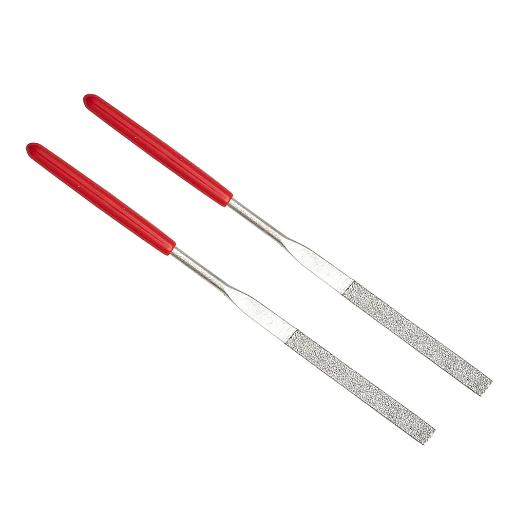 

2pcs Diamond Files For Metal Jeweler Stone Polishing Wood Carving Craft Double-cut Plating Needle File Set 3x140mm Hand Tools