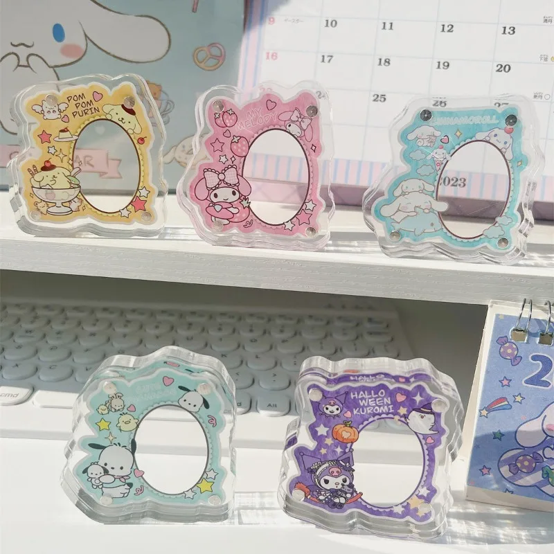 Kawaii My Melody Kuromi Cinnamoroll Idol фото магнитное акриловое украшение аниме Sanrioed девушка