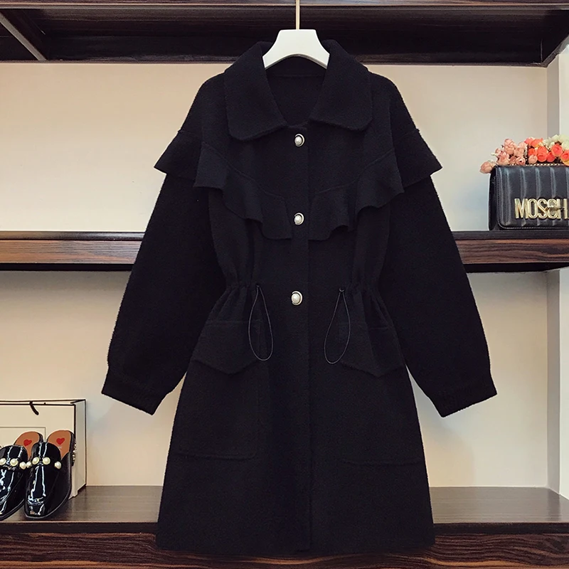 Winter Jacket Women Mid-Length Single-Breasted Drawstring Women Cashmere Coat Elegant Ruffle Warm Loose Wool Jackets Overcoat
Winter Jacket Women Mid-Length Single-Breasted Drawstring Women Cashmere Coat Elegant Ruffle Warm Loose Wool Jackets Overcoat