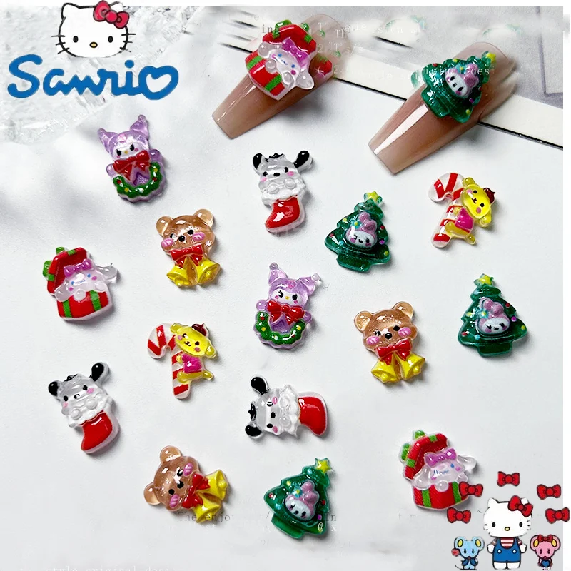 Новый Рождественский дизайн ногтей Sanrio Cinnamoroll действие рождение вкус Kuromi милая