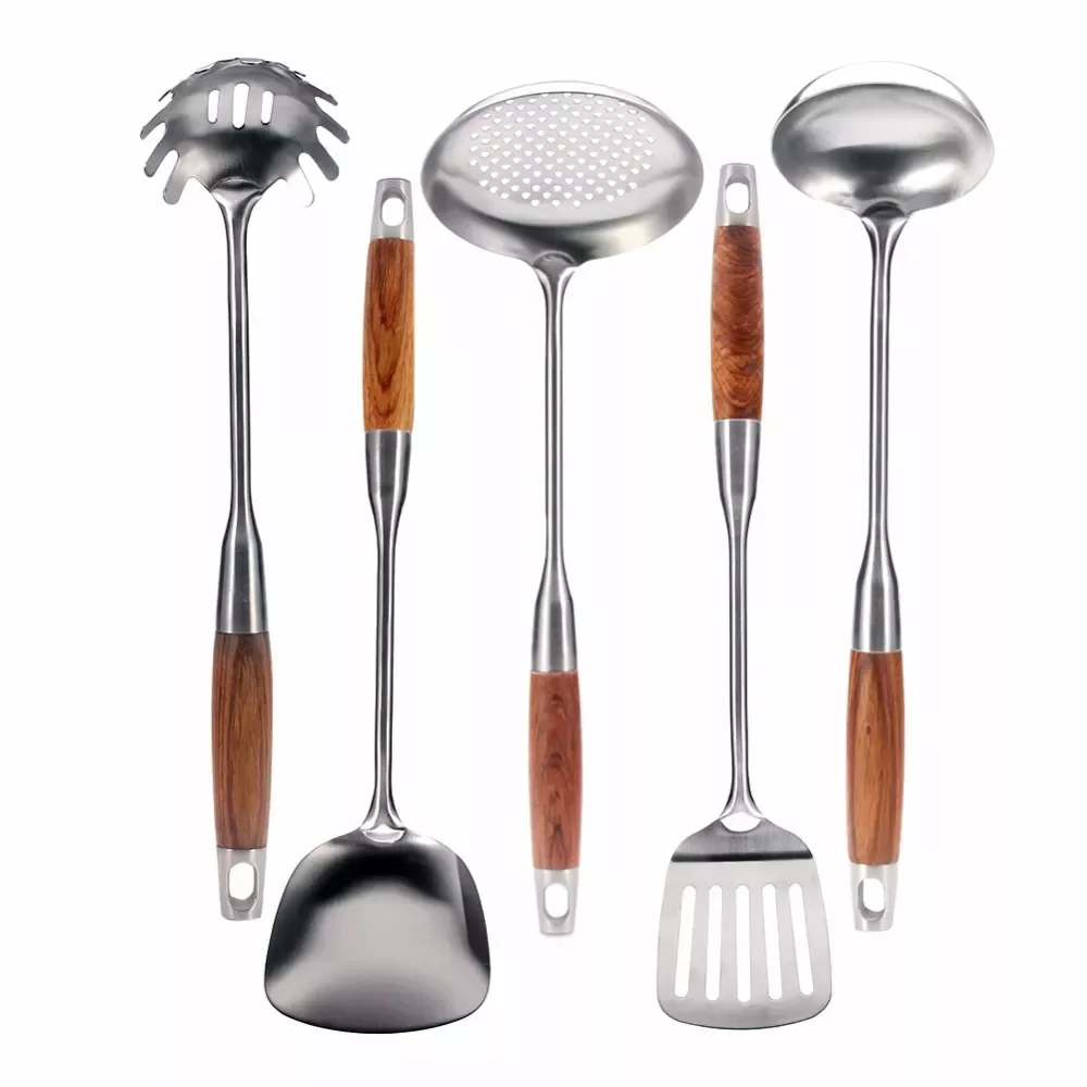 Cooking Utensils, 304 Stainless Steel Kitchen Utensil Set, Rosewood Handle Anti-scald, Best Kitchen Tools by Leeseph
Cooking Utensils, 304 Stainless Steel Kitchen Utensil Set, Rosewood Handle Anti-scald, Best Kitchen Tools by Leeseph