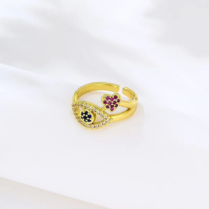 Fashion Cubic Zircon Evil Eye Open Rings Gold Color Open Adjustable Ring for Women Jewelry Gift
Fashion Cubic Zircon Evil Eye Open Rings Gold Color Open Adjustable Ring for Women Jewelry Gift