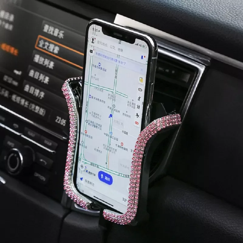 Crystal Diamond Universal Car Phone Holder Bling Rhinestone Car Air Vent Mount Stand Mobile Phone GPS Holder For iPhone
Crystal Diamond Universal Car Phone Holder Bling Rhinestone Car Air Vent Mount Stand Mobile Phone GPS Holder For iPhone