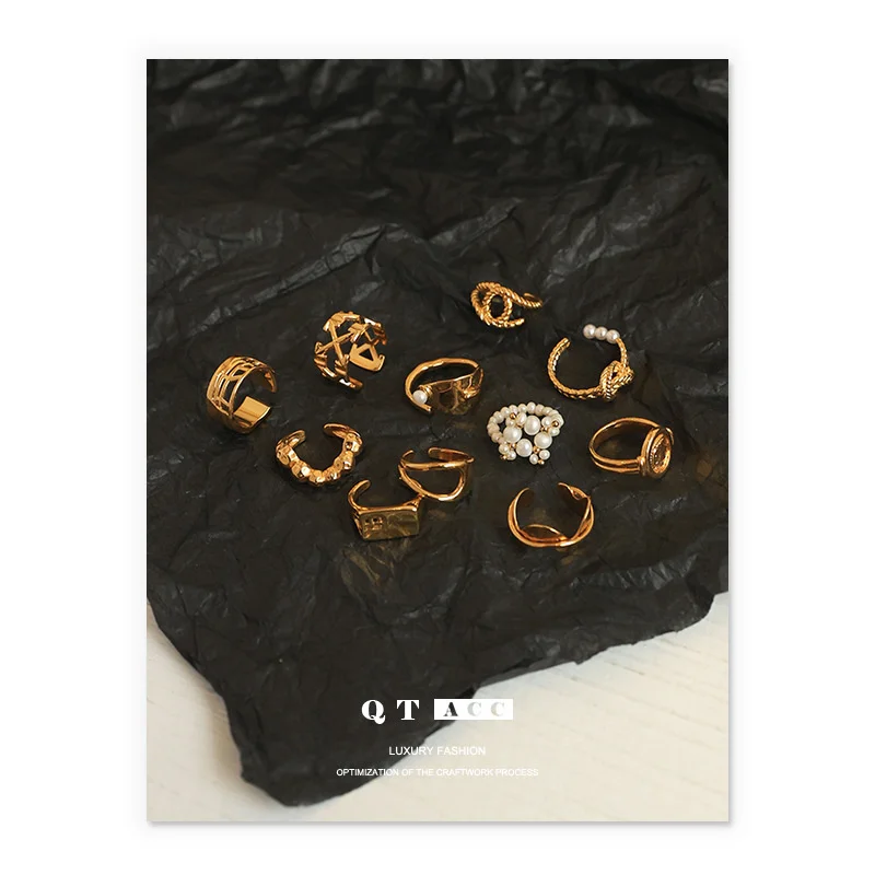 High color retention vacuum plating real gold geometric personality French minority design sense hand jewelry ring women's
High color retention vacuum plating real gold geometric personality French minority design sense hand jewelry ring women's