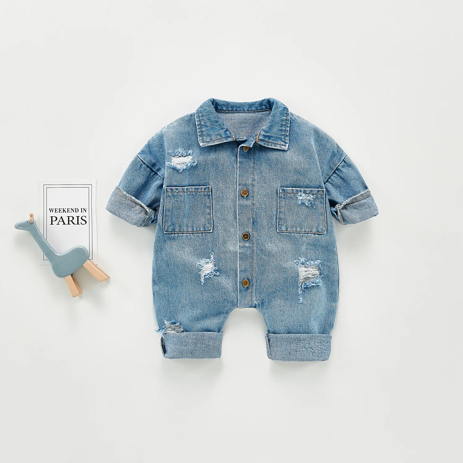 Infant Autumn Clothes Fashion Foreign Style Denim Jumpsuit Baby Long-sleeved Ripped Romper Baby Onesie
Infant Autumn Clothes Fashion Foreign Style Denim Jumpsuit Baby Long-sleeved Ripped Romper Baby Onesie