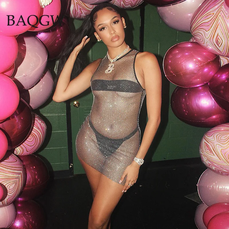 Mesh See Through Mini Dress Women Sexy O-neck Summer Sleeveless Midnight Party Dresses Body-Shaping Hollow Out Clubwear Vestido
Mesh See Through Mini Dress Women Sexy O-neck Summer Sleeveless Midnight Party Dresses Body-Shaping Hollow Out Clubwear Vestido