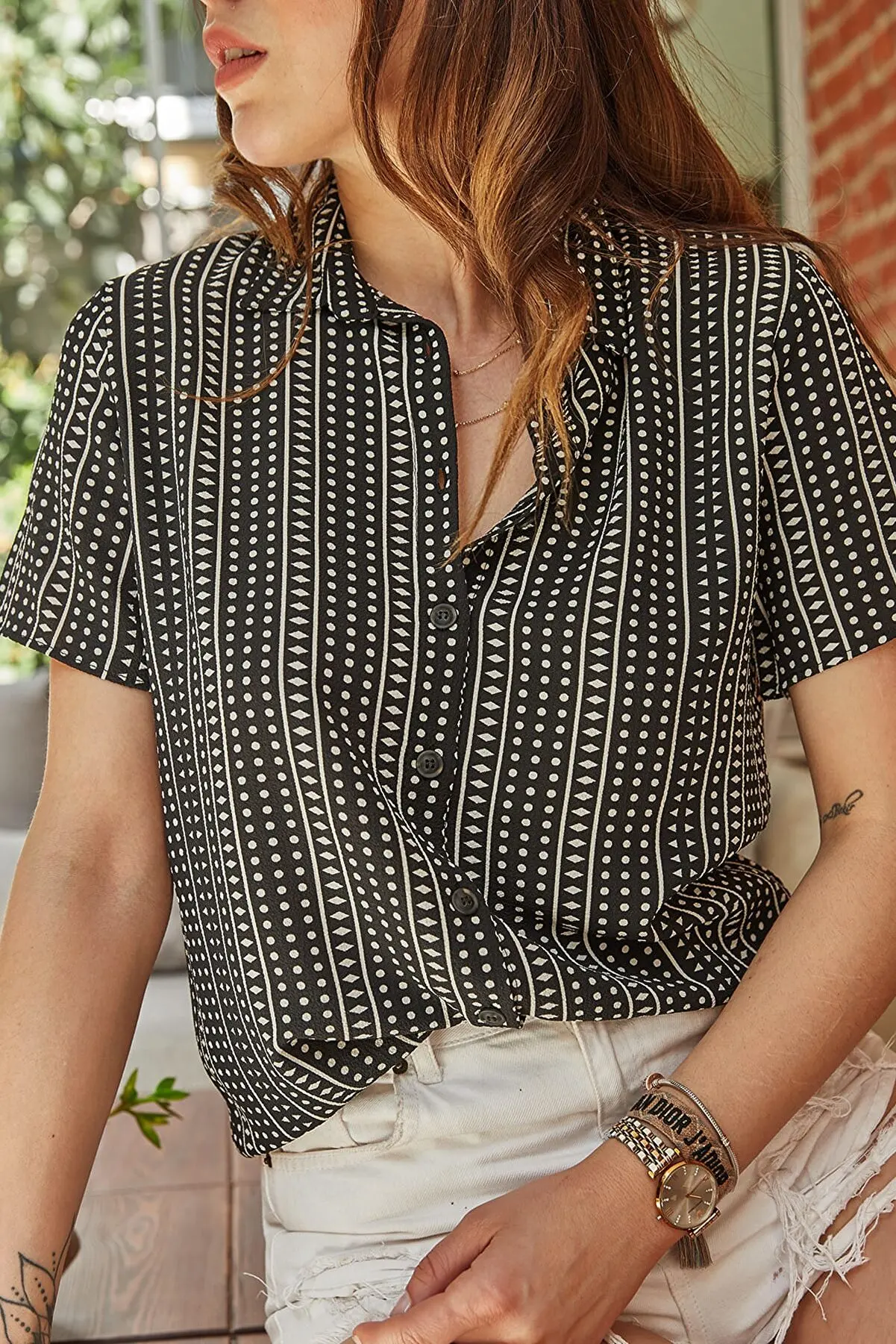 Female Black Patterned Shirt 419 Summer women's Shirts Fashion women's Blouses Pretty and Cheap women's Blouses
Female Black Patterned Shirt 419 Summer women's Shirts Fashion women's Blouses Pretty and Cheap women's Blouses