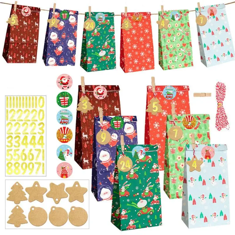 24PCS Christmas Gift Box Paper Christmas Decoration Kraft Paper Christmas Sacks Drawstring Bag Merry Christmas Decorations
24PCS Christmas Gift Box Paper Christmas Decoration Kraft Paper Christmas Sacks Drawstring Bag Merry Christmas Decorations