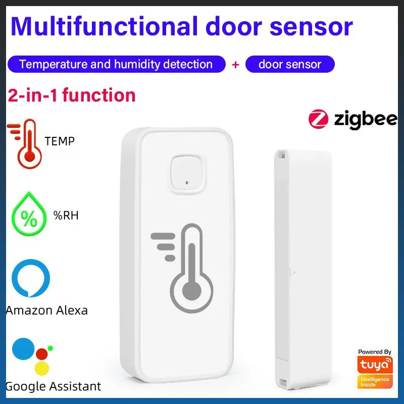ZigBee Smart 2 In 1 Sensor Tuya Smart Temperature Humidity Door Sensor Support Alexa And Google Home Work With Zigbee Gateway
ZigBee Smart 2 In 1 Sensor Tuya Smart Temperature Humidity Door Sensor Support Alexa And Google Home Work With Zigbee Gateway