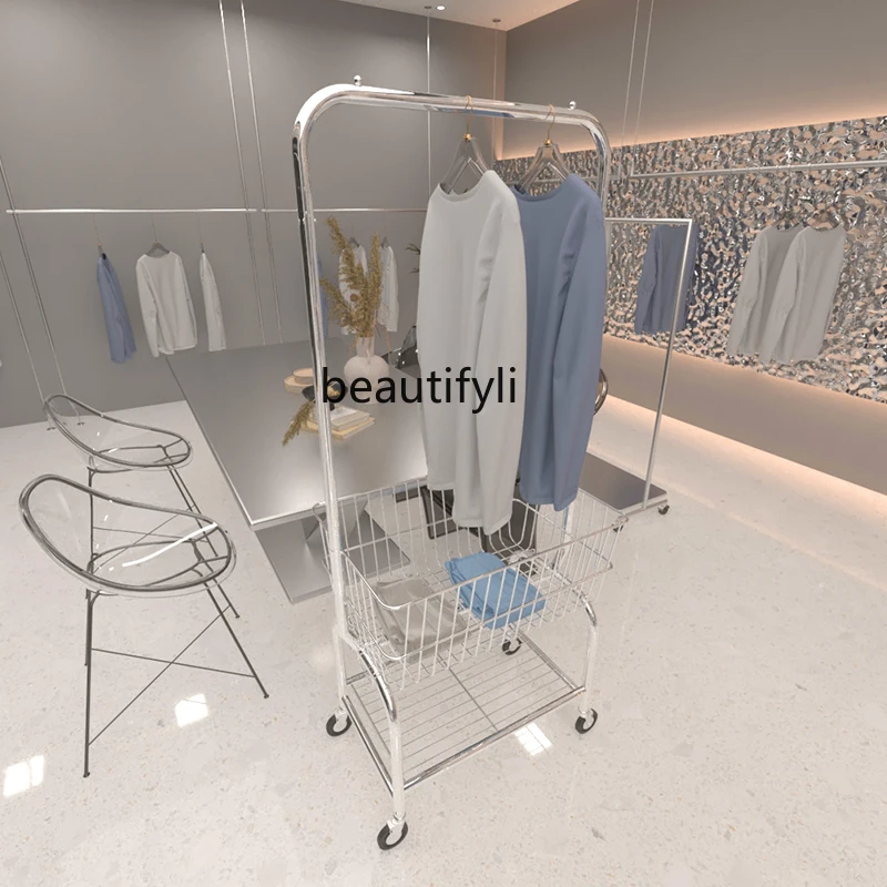 GY Clothing Store Display Stand Floor Type with Wheels Clothes Rack Display Rack Women's Clothing Store Shelf Bag Hanging Rack
GY Clothing Store Display Stand Floor Type with Wheels Clothes Rack Display Rack Women's Clothing Store Shelf Bag Hanging Rack