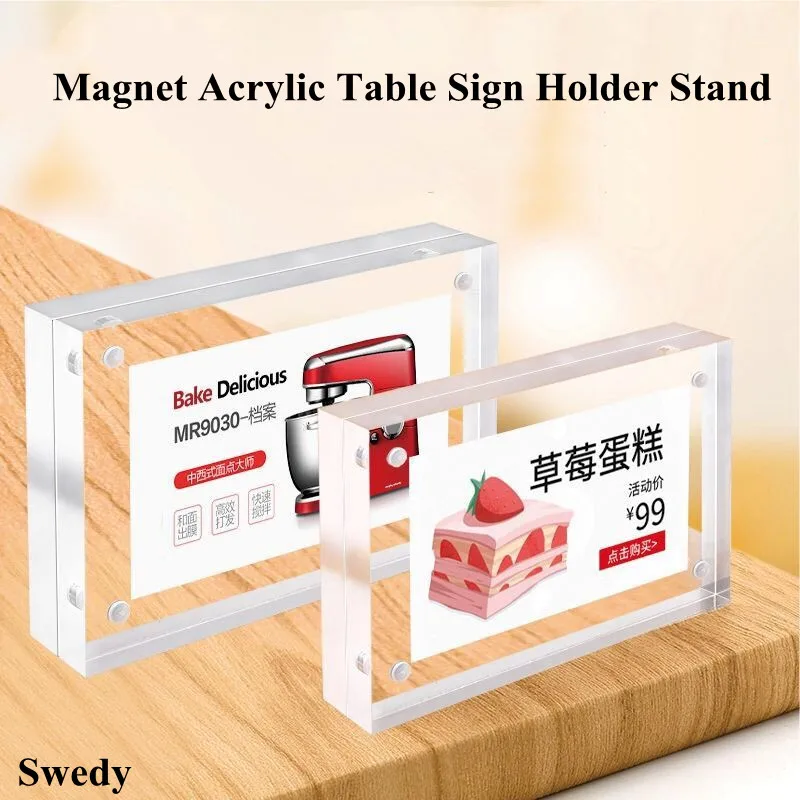100x70mm Double-Sided Picture Photo Frame Price Label Holder Desktop Magnetic Acrylic Sign Holder Display Stand
100x70mm Double-Sided Picture Photo Frame Price Label Holder Desktop Magnetic Acrylic Sign Holder Display Stand