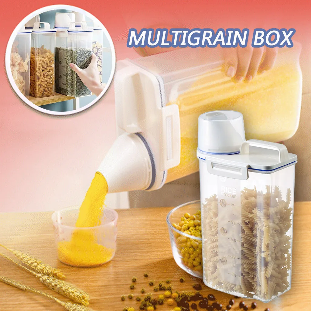 Assisting Sealed Multigrain Storage Box With Measuring Cup Japanese-style Kitchen Grain Cereal Storage Box 
Assisting Sealed Multigrain Storage Box With Measuring Cup Japanese-style Kitchen Grain Cereal Storage Box