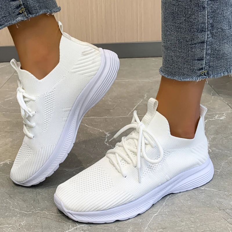 Кроссовки женские сетчатые, дышащие вязаные, на толстой нескользящей подошве, спортивная обувь для бега, на шнуровке, белые, осень 2023
Кроссовки женские сетчатые, дышащие вязаные, на толстой нескользящей подошве, спортивная обувь для бега, на шнуровке, белые, осень 2023