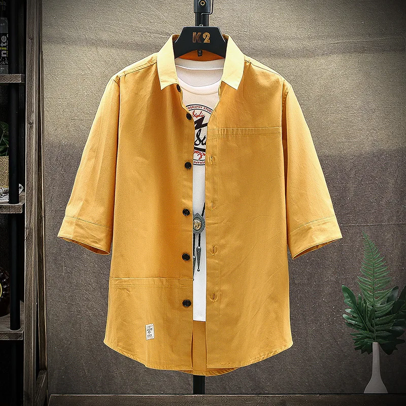 Summer Cropped Short Sleeves Korean Fashion Loose Casual Jacket Workwear Shirt Men's Long-Sleeved Shirt Men's Clothing
Summer Cropped Short Sleeves Korean Fashion Loose Casual Jacket Workwear Shirt Men's Long-Sleeved Shirt Men's Clothing