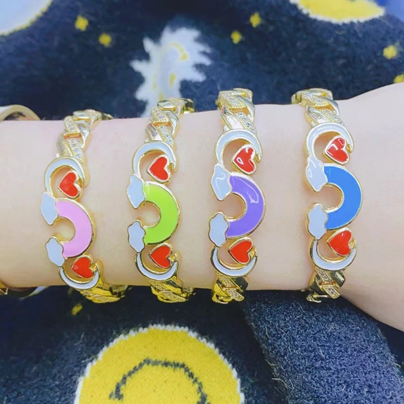 3Pcs Gold Plated Micro Rainbow Hight Quality Cubic Zircon Brass Golden Cuff Bangle Bracelet Women Charm
3Pcs Gold Plated Micro Rainbow Hight Quality Cubic Zircon Brass Golden Cuff Bangle Bracelet Women Charm