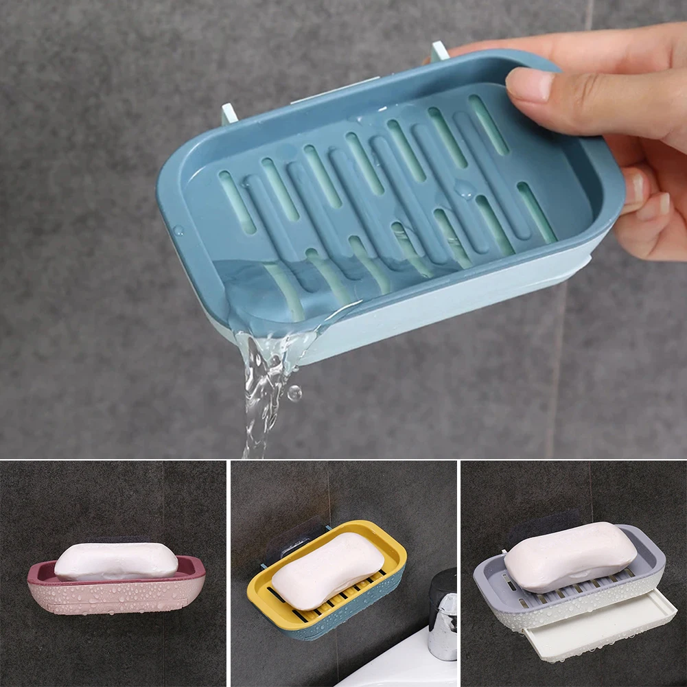 1pc Soap Rack No Drilling Wall Mounted Double Layer Soap Holder Adhesive Soap Sponge Dish Bathroom Accessories Soap Dishes Rack
1pc Soap Rack No Drilling Wall Mounted Double Layer Soap Holder Adhesive Soap Sponge Dish Bathroom Accessories Soap Dishes Rack
