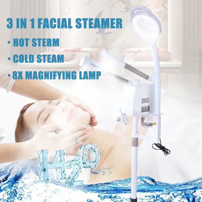 3 in 1 Facial Steamer Hot and Cold Steam with 8X LED Magnifying Lamp Ozone Nano Ionic Humidifier Vaporizer Aromatherapy Mist CE
3 in 1 Facial Steamer Hot and Cold Steam with 8X LED Magnifying Lamp Ozone Nano Ionic Humidifier Vaporizer Aromatherapy Mist CE