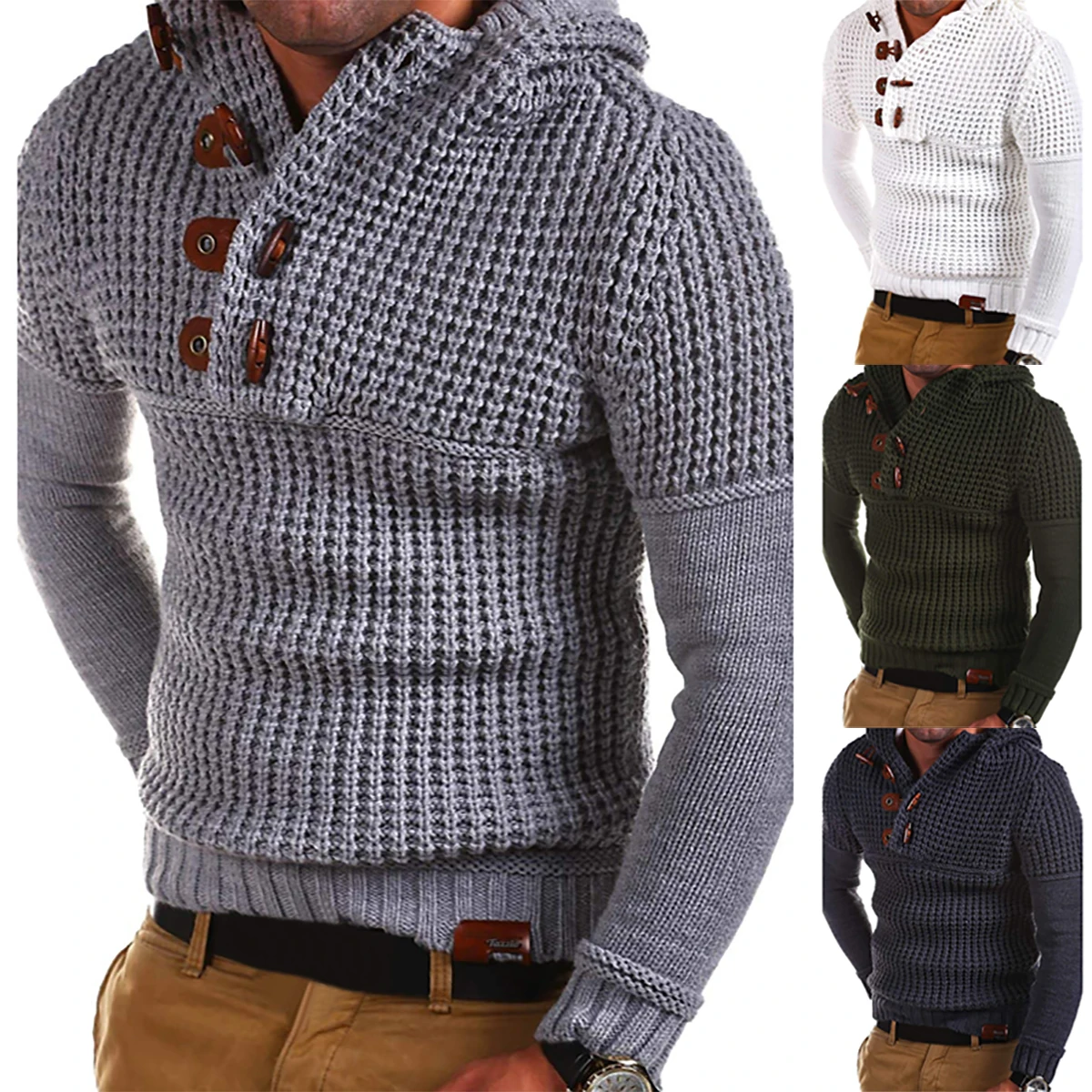 2022 Fashion Sweater Autumn Winter Knitted Horn Hooded Long Sleeve V Neck Pullover Solid Color Plus Size Mens Winter Warm Jump
2022 Fashion Sweater Autumn Winter Knitted Horn Hooded Long Sleeve V Neck Pullover Solid Color Plus Size Mens Winter Warm Jump