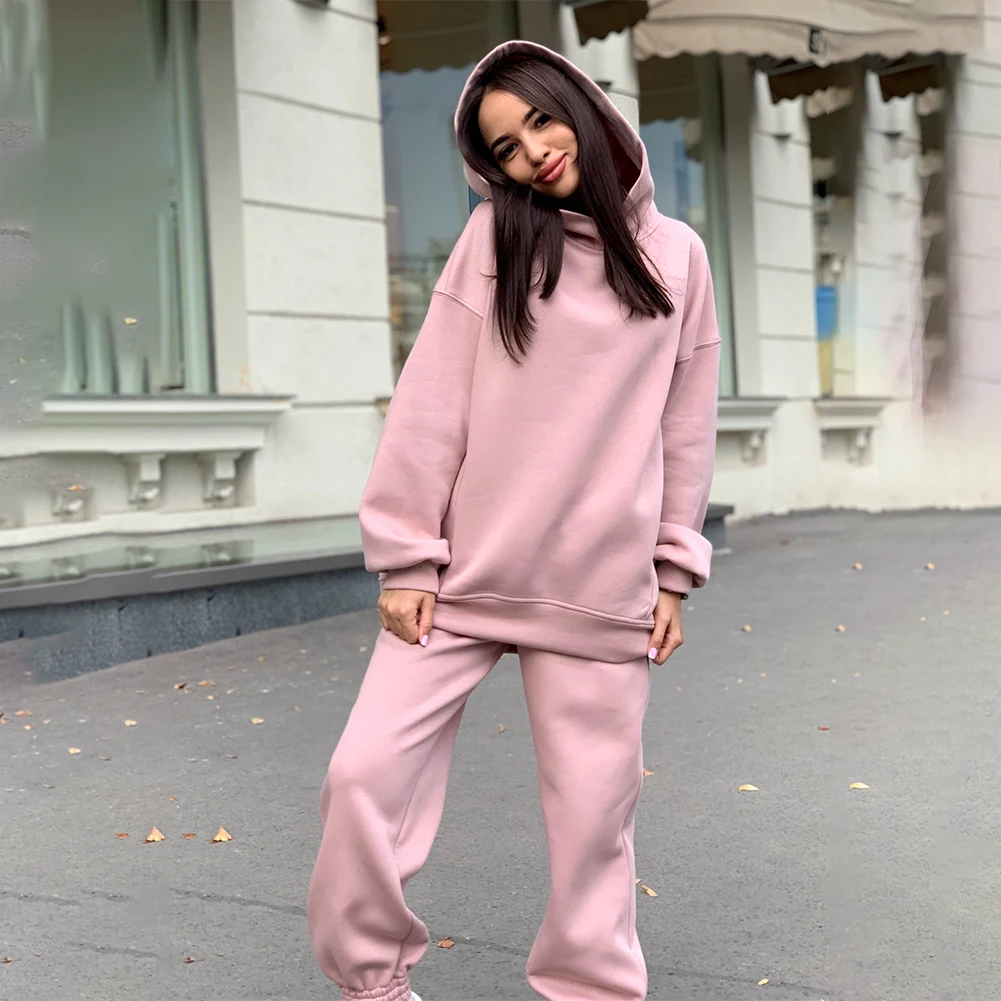 Ladies Autumn Long Sleeve Pullover Pocket Plain Two Piece Hoodie Tracksuit Over Sized Lounge Set Casual Solid Streetwear Sets
Ladies Autumn Long Sleeve Pullover Pocket Plain Two Piece Hoodie Tracksuit Over Sized Lounge Set Casual Solid Streetwear Sets