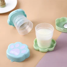 Portable Cartoon Travel Water Bottles Retractable Folding Cat Claw Cup Outdoor Camping Climbing Milk Juice Tea Cup