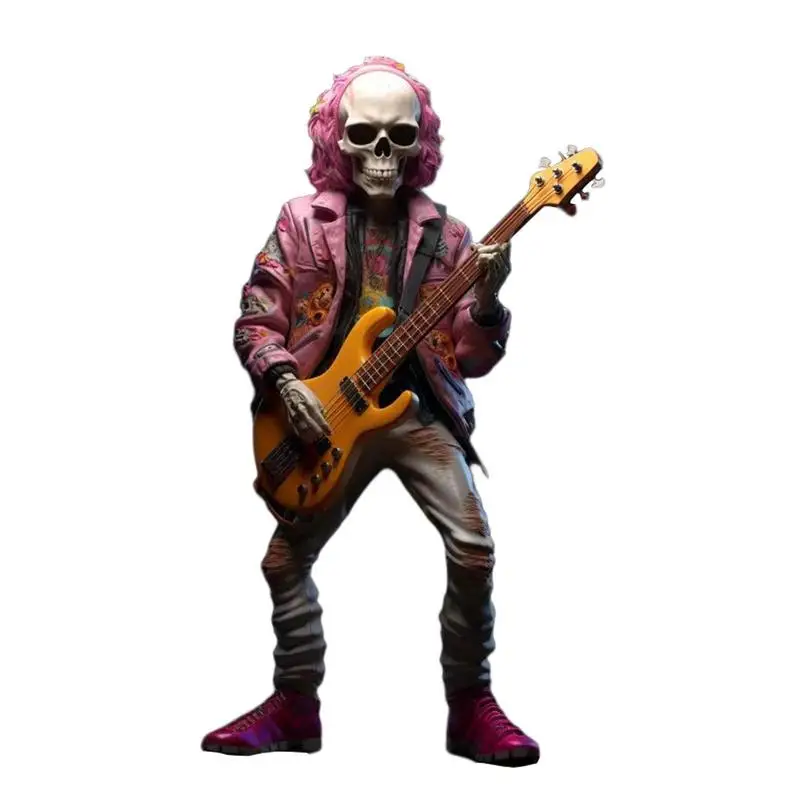 

Funny Skeleton Statue Unique Rock Band Figurine Skeleton Decor For Day Of The Dead Halloween Decoration Indoor Outdoor Skeleton