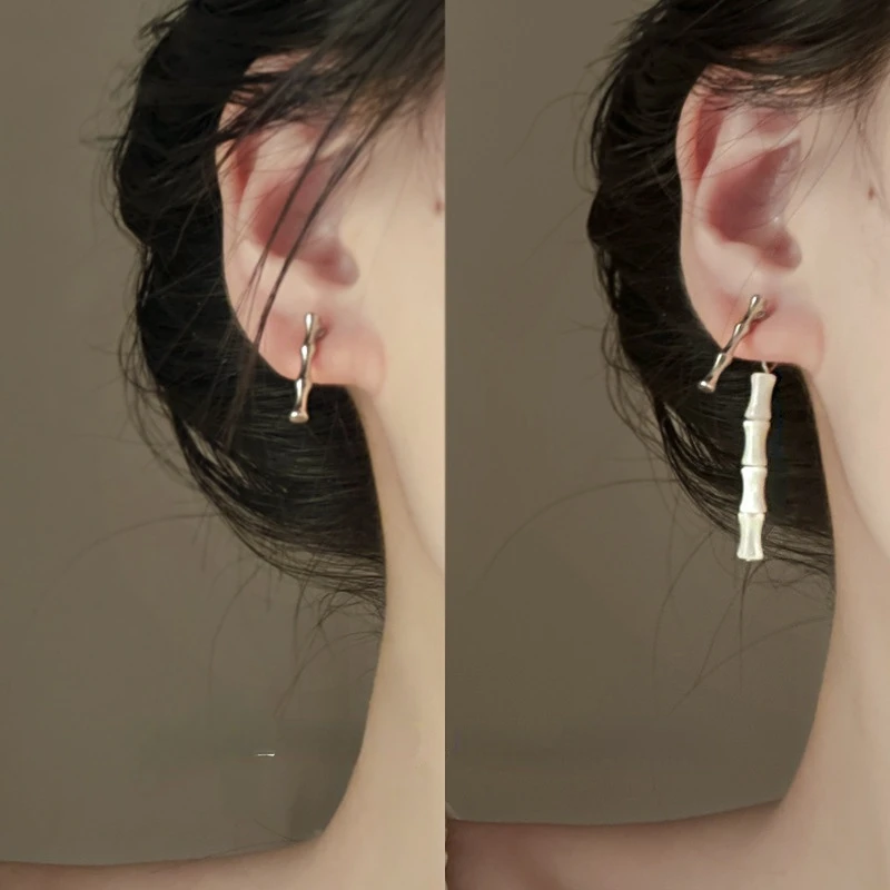 New Chinese Style White Jade Bamboo Pendant Earrings Temperament Gentle Fashion Silver Needle Earring Jewelry
New Chinese Style White Jade Bamboo Pendant Earrings Temperament Gentle Fashion Silver Needle Earring Jewelry