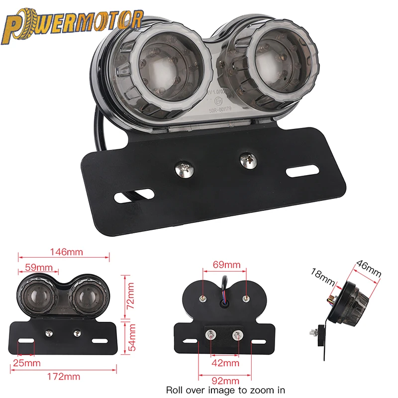 12V Universal New Motorcycle Signal Lights Dual Taillight Rear Lamp Twin Light License Plat LED Integrated Tail Light
12V Universal New Motorcycle Signal Lights Dual Taillight Rear Lamp Twin Light License Plat LED Integrated Tail Light
