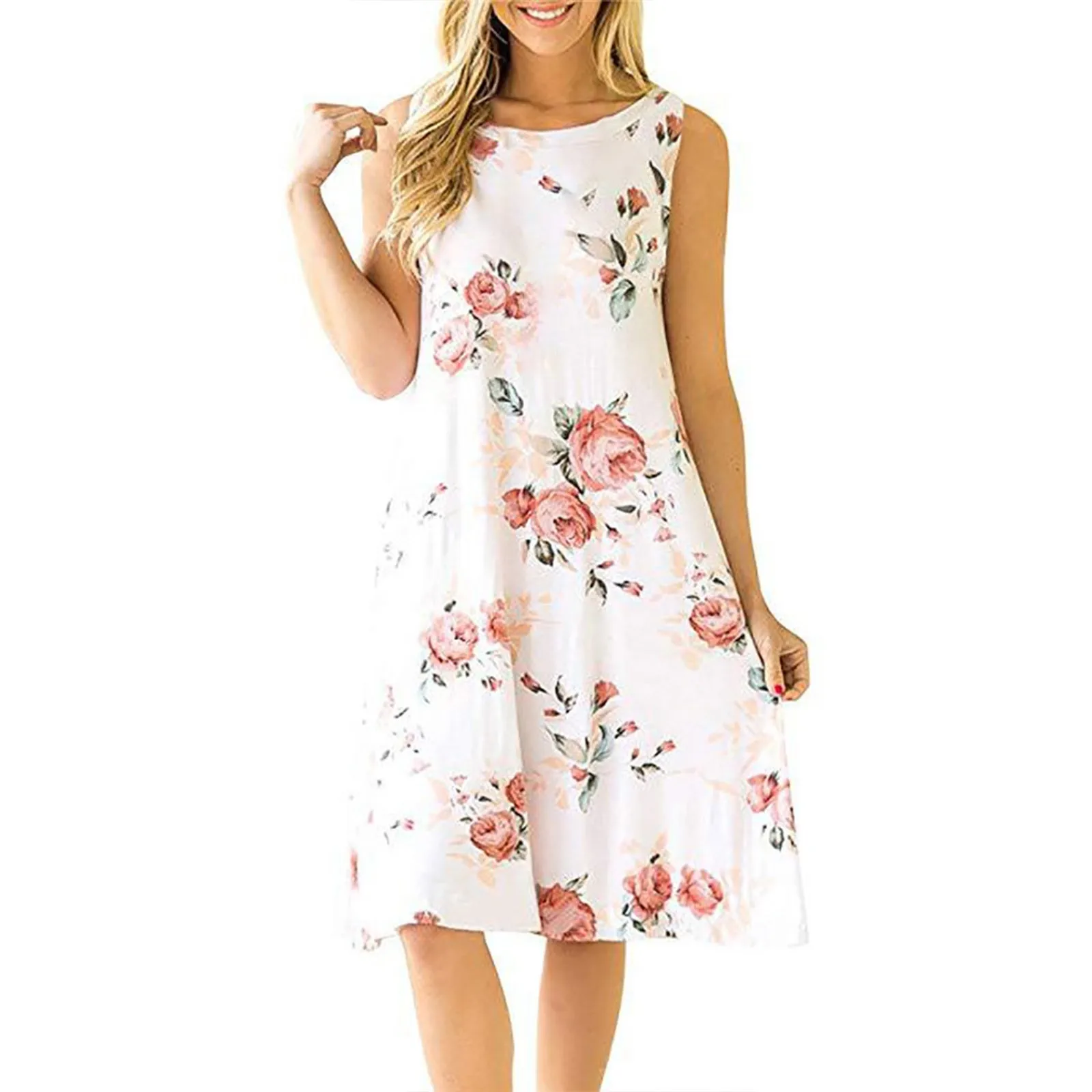 Women Summer Floral Mini Dresses Round Neck Sleeveless Beachelegant Loose Dress Backless Party Club Boho Sundresses Vestidos
Women Summer Floral Mini Dresses Round Neck Sleeveless Beachelegant Loose Dress Backless Party Club Boho Sundresses Vestidos