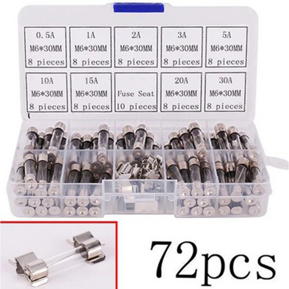 72pcs Car Accessories Holder Multi Current Motorbike Boat Fuses Assorted Kit Tube Safe Durable Glass
72pcs Car Accessories Holder Multi Current Motorbike Boat Fuses Assorted Kit Tube Safe Durable Glass