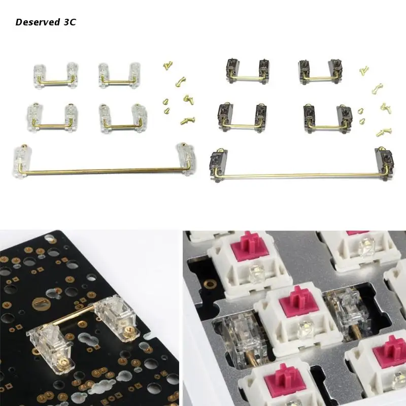 5PCS V2 Screw-in 2U 6.25U Keycap Stabilizers Translucent Black Gold Plated Wire 
5PCS V2 Screw-in 2U 6.25U Keycap Stabilizers Translucent Black Gold Plated Wire