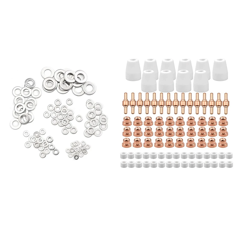 105Pcs 304 Flat Stainless Steel Washers M3 M4 M5 M6 M8 M10 With 85Pcs Plasma Cutter Tip Electrodes And Nozzles Kit
105Pcs 304 Flat Stainless Steel Washers M3 M4 M5 M6 M8 M10 With 85Pcs Plasma Cutter Tip Electrodes And Nozzles Kit