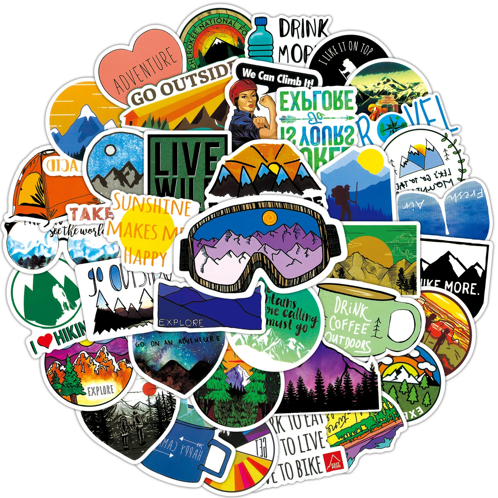 10/50pcs Travel Hiking Outdoor Surfing Wild Adventure Outside Camping Decal Stickers Pack for Phone Laptop Luggage Bike Sticker
10/50pcs Travel Hiking Outdoor Surfing Wild Adventure Outside Camping Decal Stickers Pack for Phone Laptop Luggage Bike Sticker
