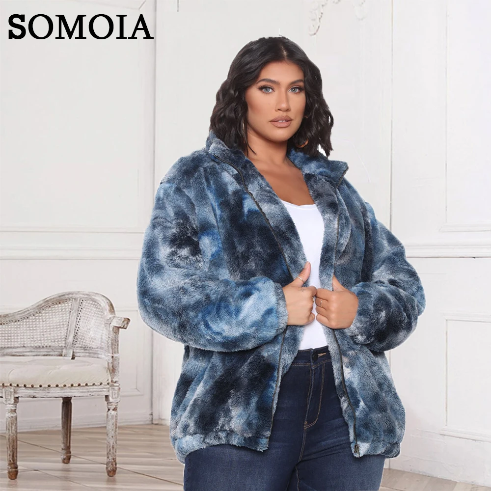 Plus Size Streetwear Wool Coats for Women Tie Dye Print Casual Loose Zipper Turtleneck Jacket Winter Newest Fashion Clothes
Plus Size Streetwear Wool Coats for Women Tie Dye Print Casual Loose Zipper Turtleneck Jacket Winter Newest Fashion Clothes