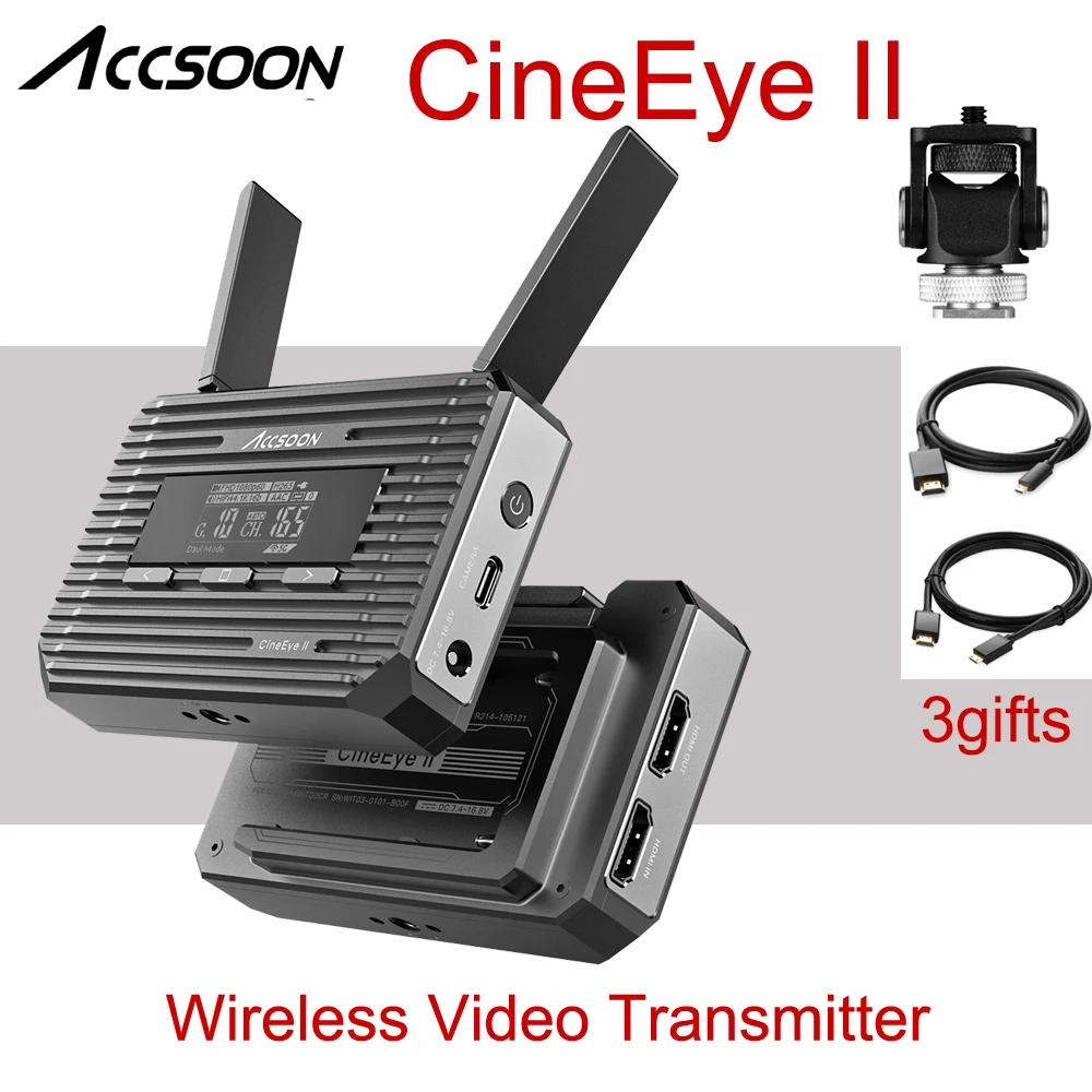 ACCSOON CineEye II Wireless Video Transmitter CineEye 2 Mini 1080P 500ft Audio Transmission For iPad Phone Camera Monitor
ACCSOON CineEye II Wireless Video Transmitter CineEye 2 Mini 1080P 500ft Audio Transmission For iPad Phone Camera Monitor