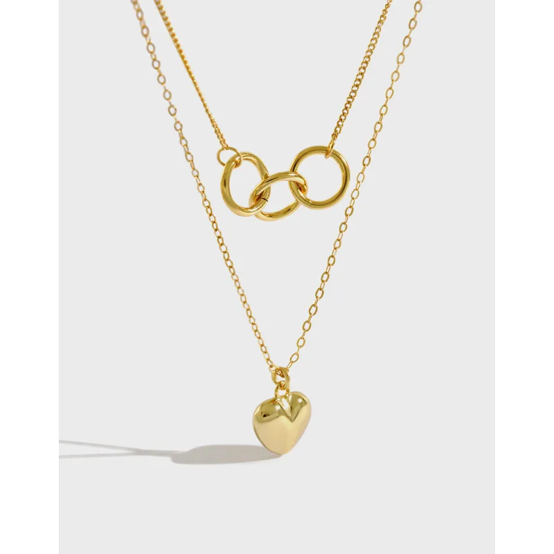 Korean Version 925 Sterling Silver Necklace Love Necklace Double Layer Necklace Necklace Personality Silver Chain Ornament
Korean Version 925 Sterling Silver Necklace Love Necklace Double Layer Necklace Necklace Personality Silver Chain Ornament