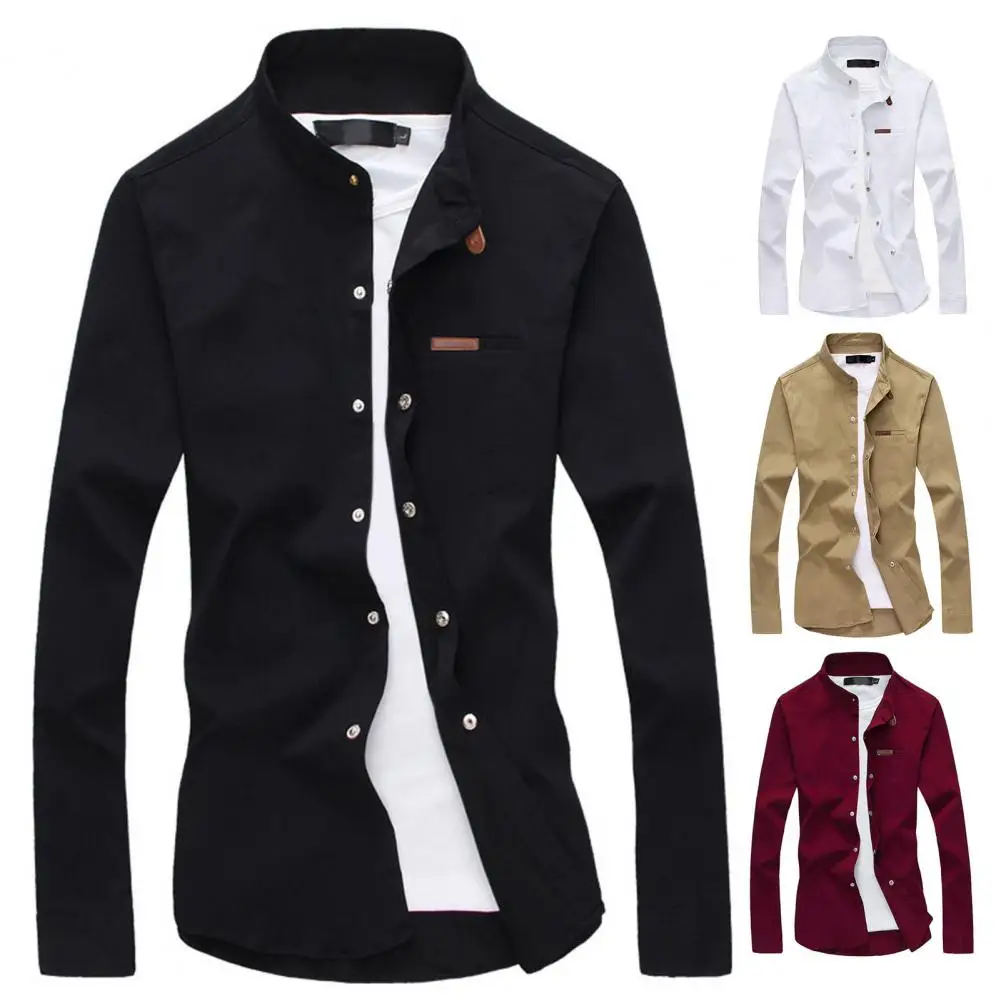 Trendy Spring Shirt Mid Length Wear-resistant Spring Shirt Single-breasted Slim Fit Men Shirt for Dating
Trendy Spring Shirt Mid Length Wear-resistant Spring Shirt Single-breasted Slim Fit Men Shirt for Dating