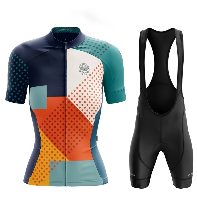 Victory Chimp Team Cycling Suit Women Short Sleeve Jersey With Bib Shorts Breathable Gel Pad Shorts Riding Kit Tuta Da Ciclista
Victory Chimp Team Cycling Suit Women Short Sleeve Jersey With Bib Shorts Breathable Gel Pad Shorts Riding Kit Tuta Da Ciclista