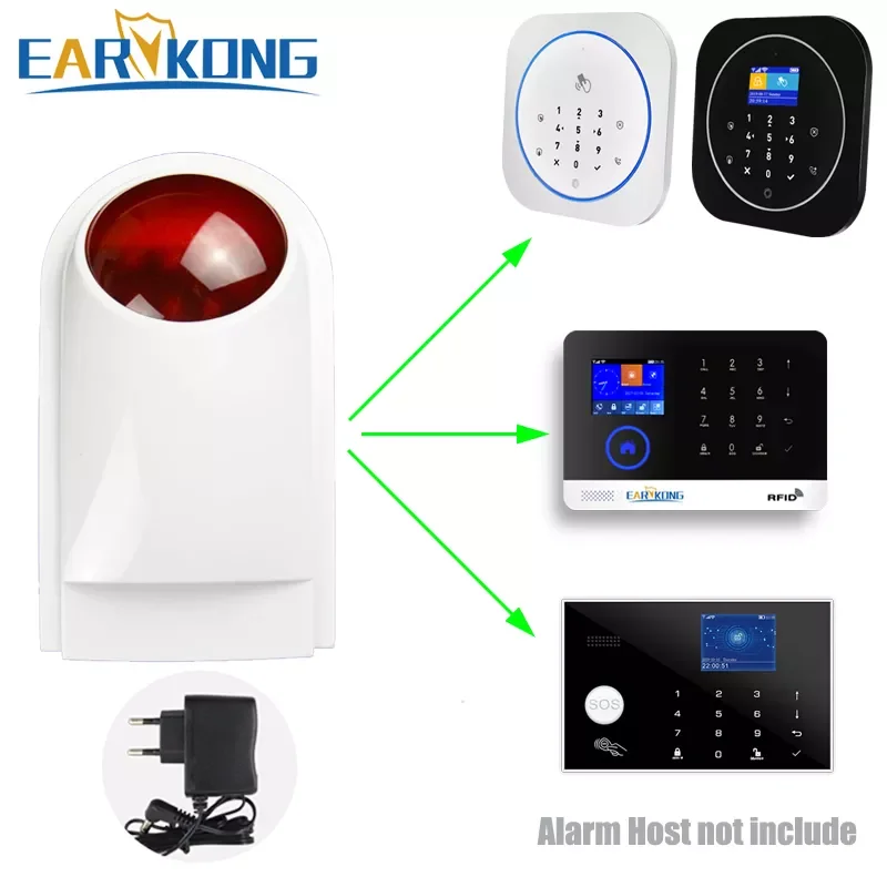 433MHz Wireless Strobe Siren Light Alarm Outdoor Waterproof Only For G4 / W123 / G50 / PG103 / W2B Wifi GSM Alarm System
433MHz Wireless Strobe Siren Light Alarm Outdoor Waterproof Only For G4 / W123 / G50 / PG103 / W2B Wifi GSM Alarm System