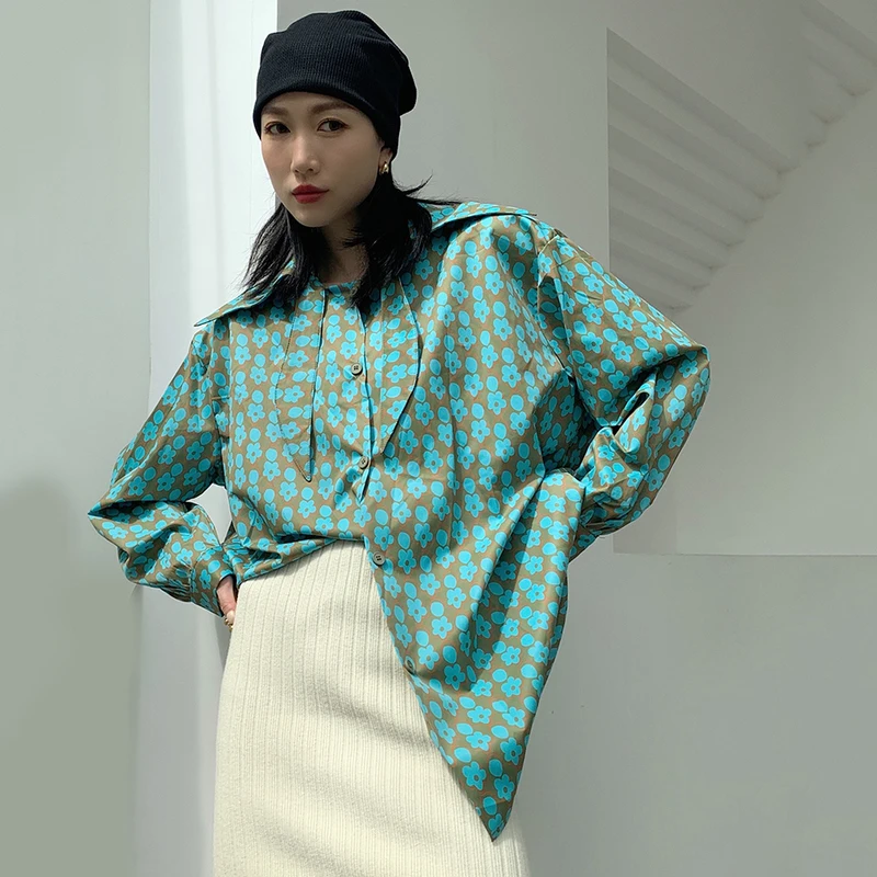 Polo Shirts Women 2021 Autumn New Women Tops Lapel Loose Korean Fashion Version of The Printed Top Women Long-sleeved Green Tops
Polo Shirts Women 2021 Autumn New Women Tops Lapel Loose Korean Fashion Version of The Printed Top Women Long-sleeved Green Tops