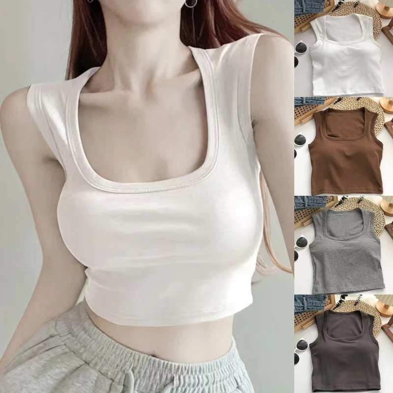 Women Knitted Sexy Crop Tops Off Shoulder Tank Tops Women Built In Bra Camis For Womens Sleeveless Square Neck Vest Hot Sale
Women Knitted Sexy Crop Tops Off Shoulder Tank Tops Women Built In Bra Camis For Womens Sleeveless Square Neck Vest Hot Sale