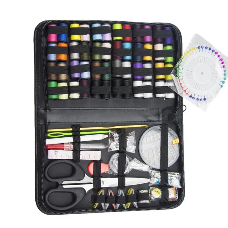 Дорожный набор для шитья, компактный чехол из искусственной кожи на молнии, набор для начинающих швейных проектов, портфель, чемодан, стол 
Дорожный набор для шитья, компактный чехол из искусственной кожи на молнии, набор для начинающих швейных проектов, портфель, чемодан, стол