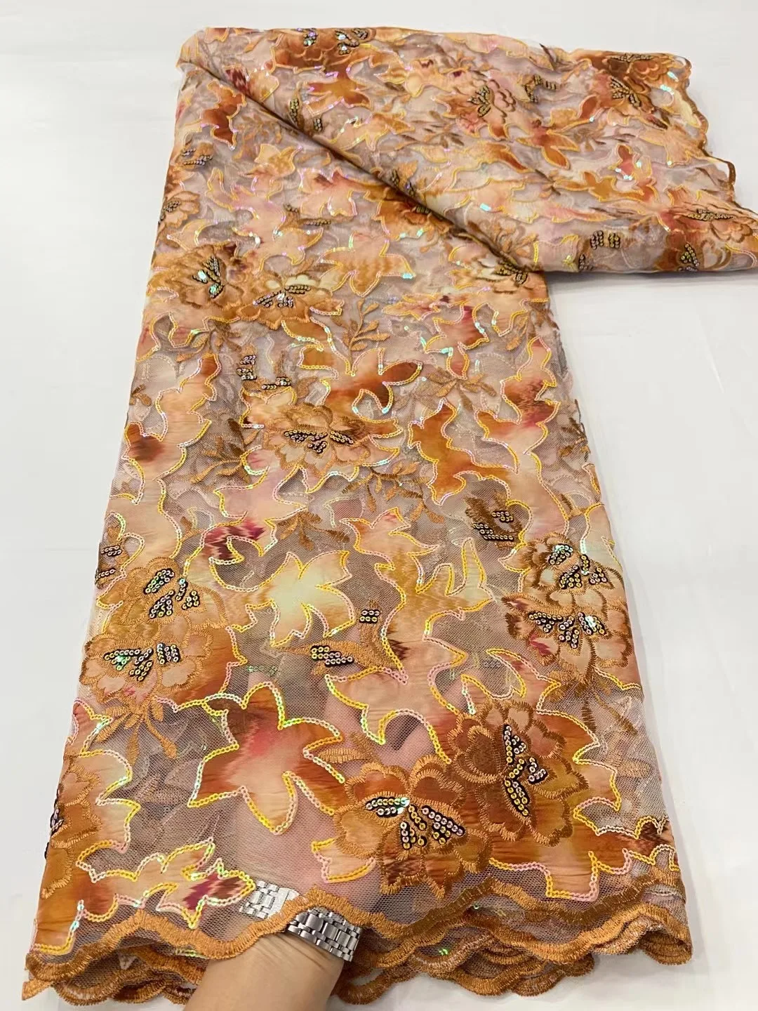 2023 французская кружевная ткань, африканская Высококачественная сетчатая вышивка с блестками, кружевная ткань, французская для свадебного платья 
2023 французская кружевная ткань, африканская Высококачественная сетчатая вышивка с блестками, кружевная ткань, французская для свадебного платья