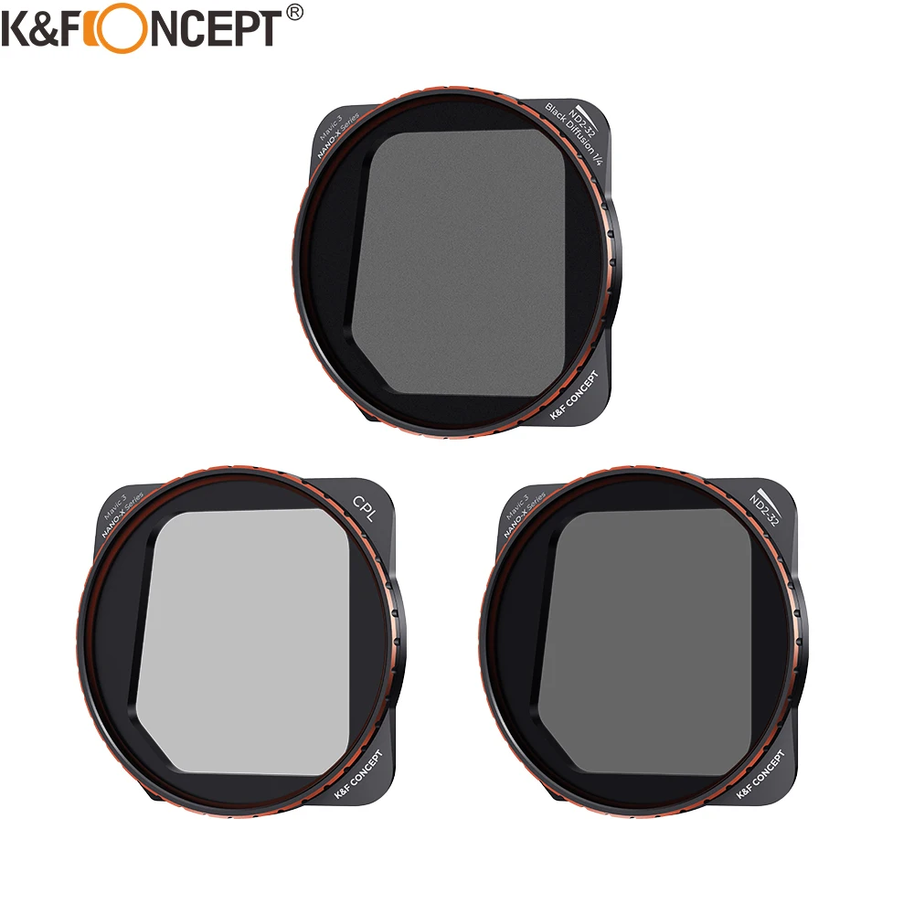 

K & F Concept ND2-32 CPL ND2-32 & 1/4 Black diffuser 2 в 1 Filter DJI Mavic 3 Camera Lens Filter ND Filter Kits нейтральной плотности