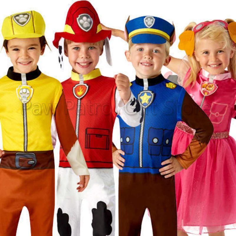 

Paw Patrol Anime Kids Costume Chase Marshall Rocky Zuma Skye Rubble Cosplay Clothing Children's Day Performance Outfit Wholeale